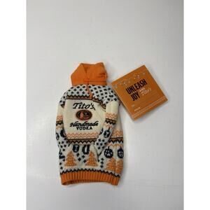 Tito’s Handmade Vodka For Dog People Holiday Christmas Bottle Sweater NEW